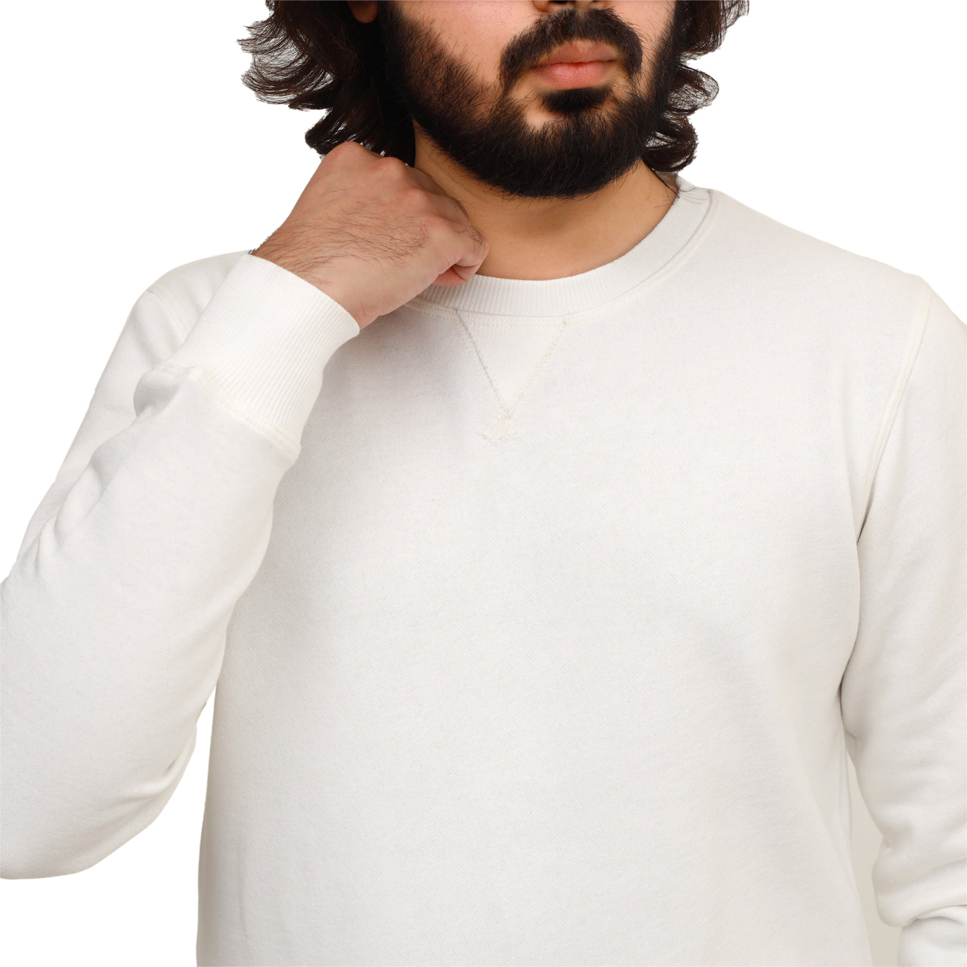 "Classic White Crewneck Sweatshirt – Effortless Comfort"