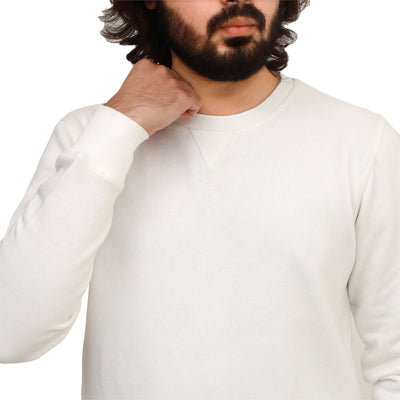 "Classic White Crewneck Sweatshirt – Effortless Comfort"