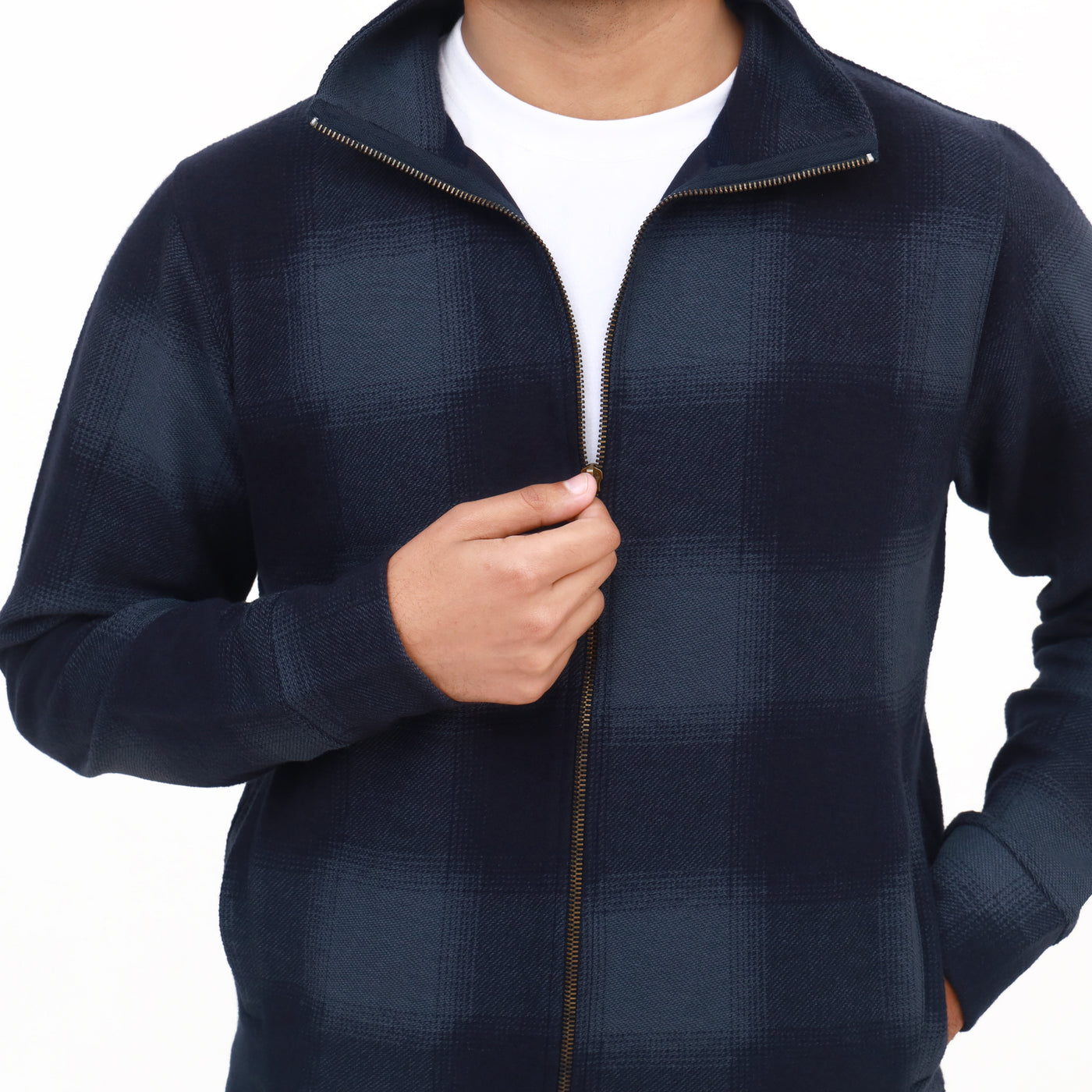 Classic Navy Plaid Tracksuit Set