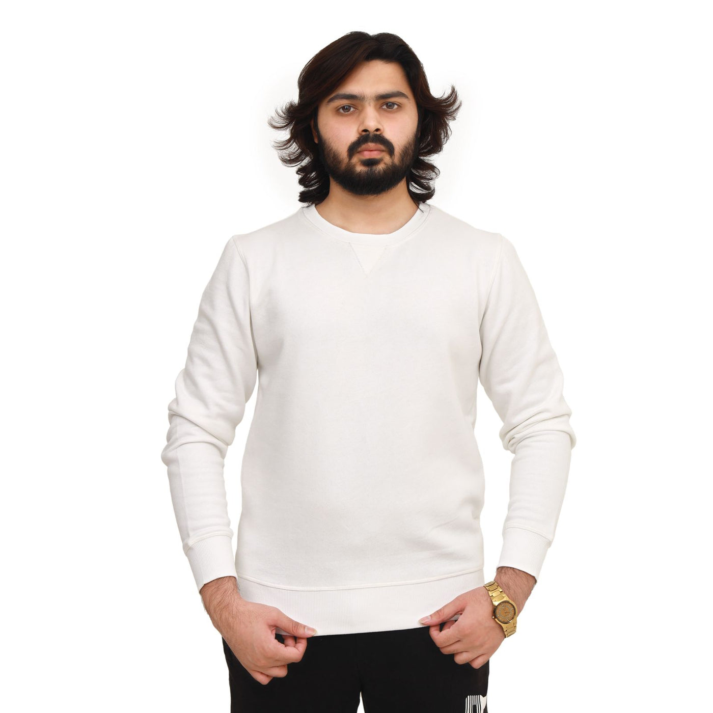 "Classic White Crewneck Sweatshirt – Effortless Comfort"