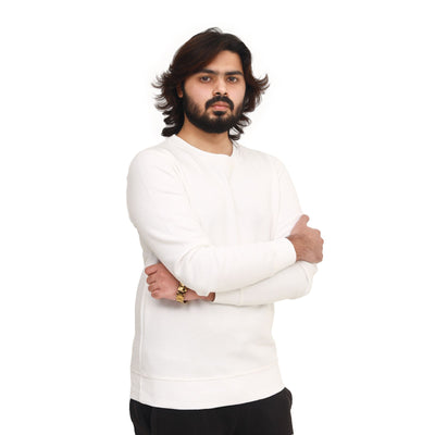 "Classic White Crewneck Sweatshirt – Effortless Comfort"