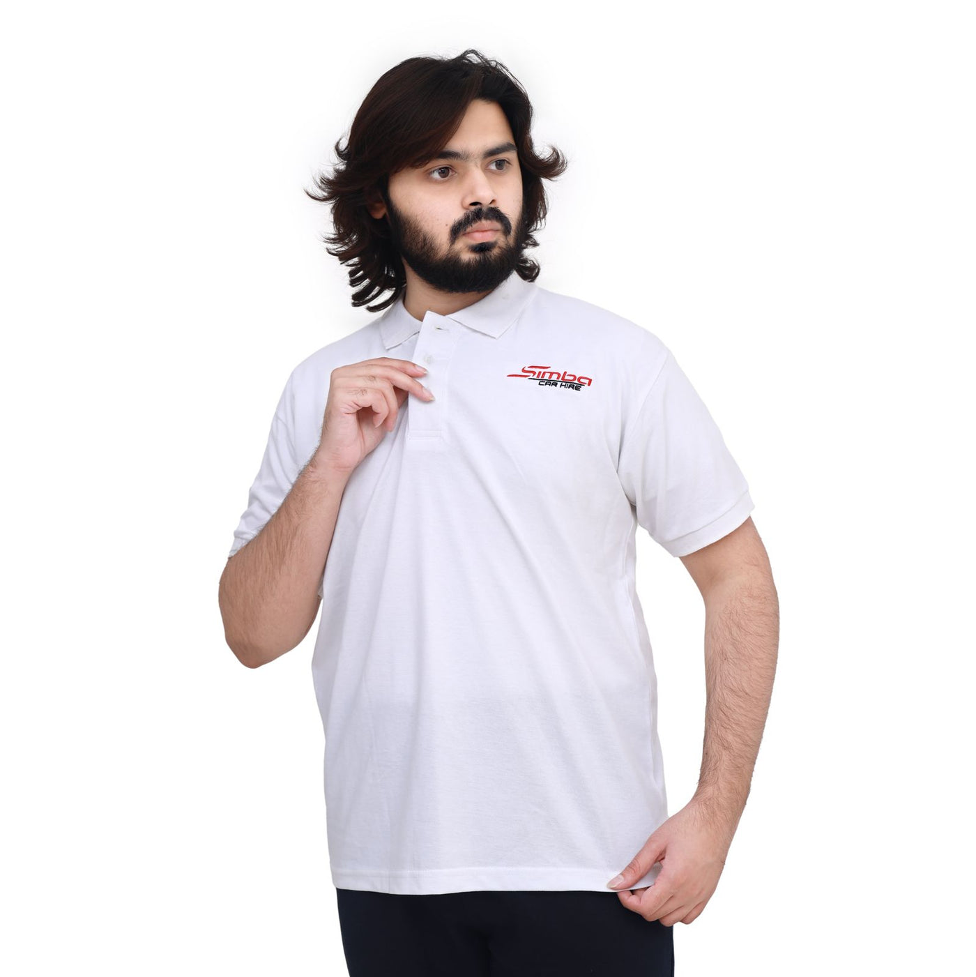 White Corporate Logo Polo Shirt