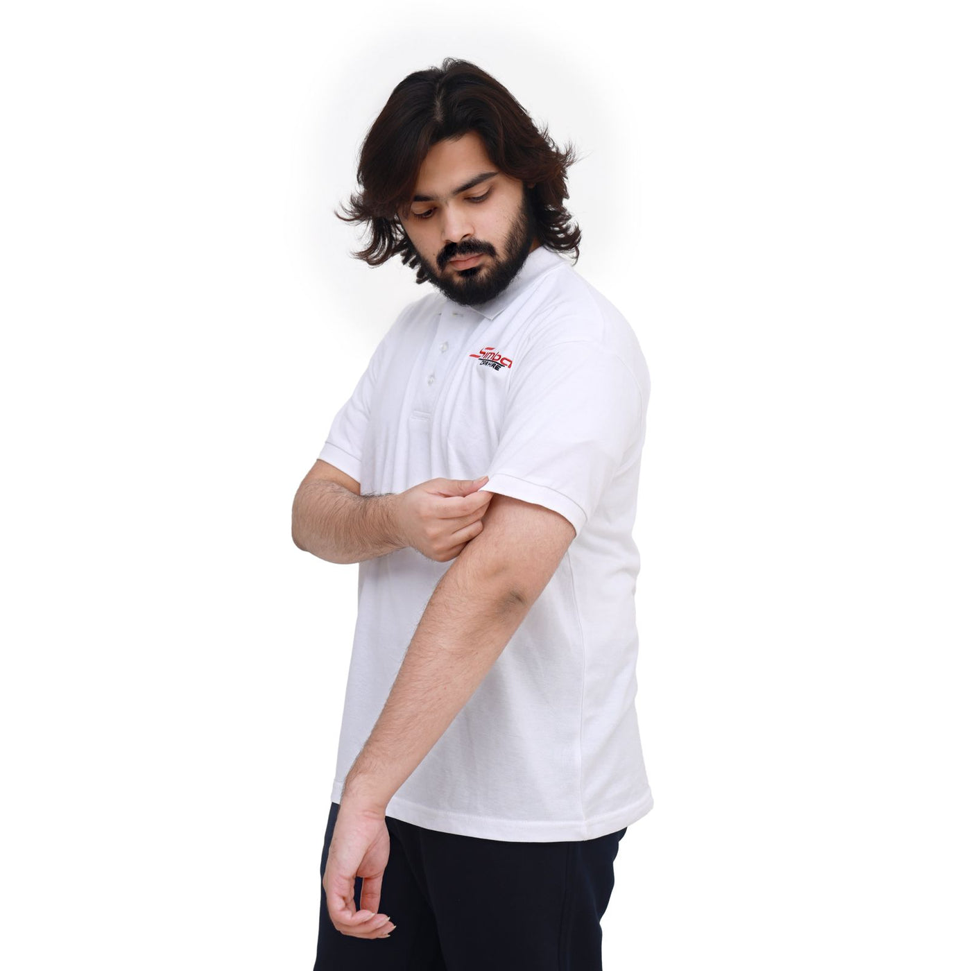 White Corporate Logo Polo Shirt